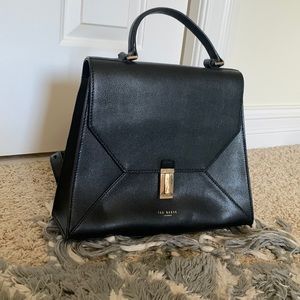 Black with gold accents leather Ted Baker bag!